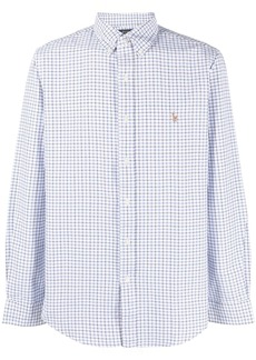 Ralph Lauren Polo grid-pattern logo-embroidered cotton shirt