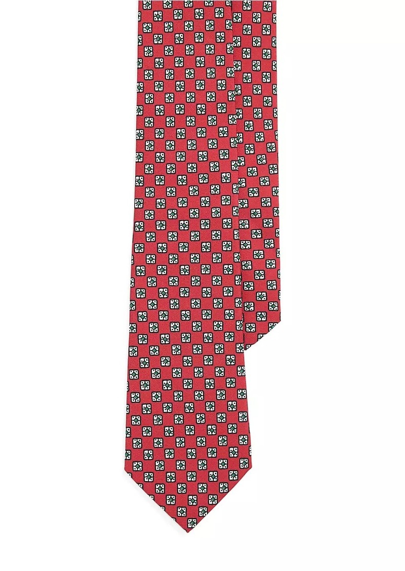 Ralph Lauren Polo Hand-Block Printed Silk Tie