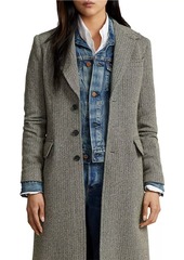 Ralph Lauren: Polo Herringbone Wool-Blend Single-Breasted Coat