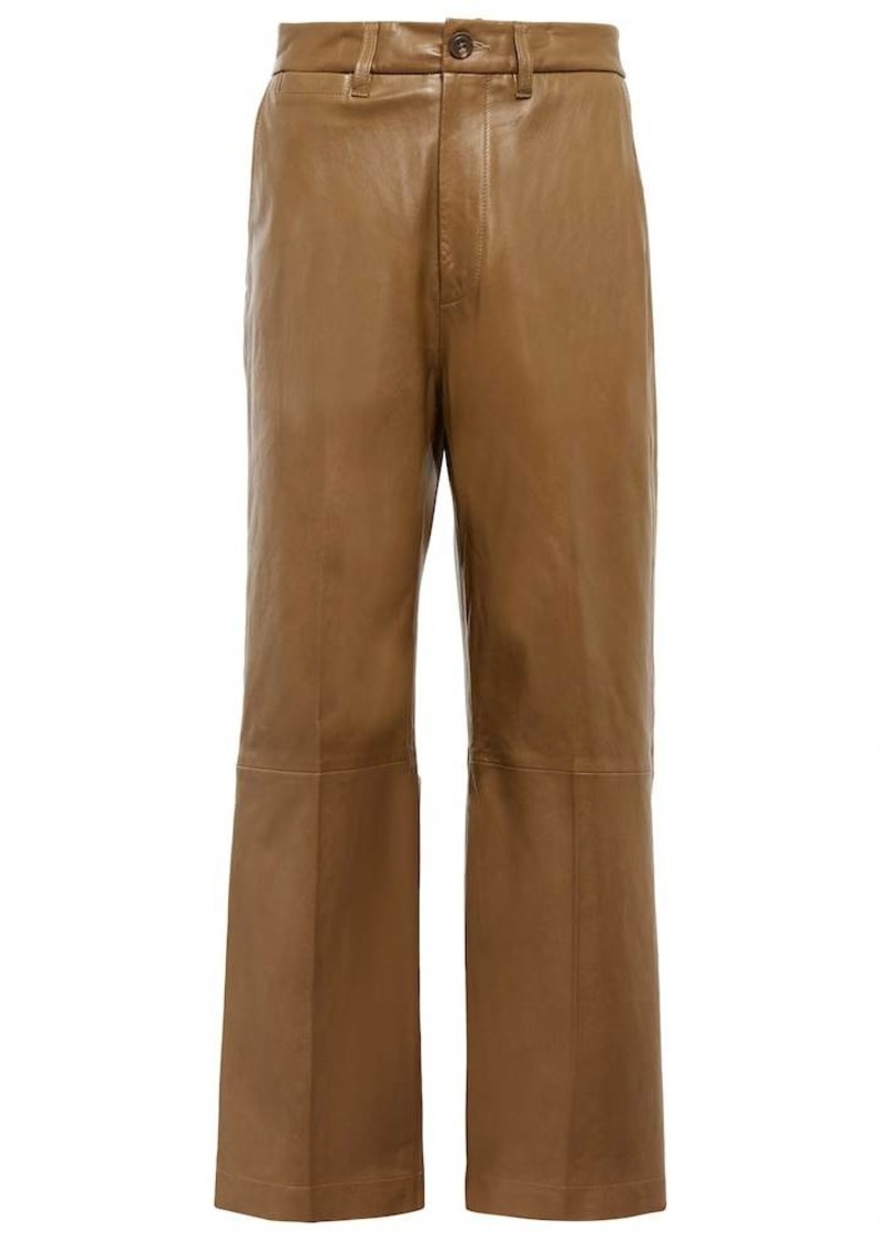 Ralph Lauren: Polo Polo Ralph Lauren High-rise wide-leg leather pants
