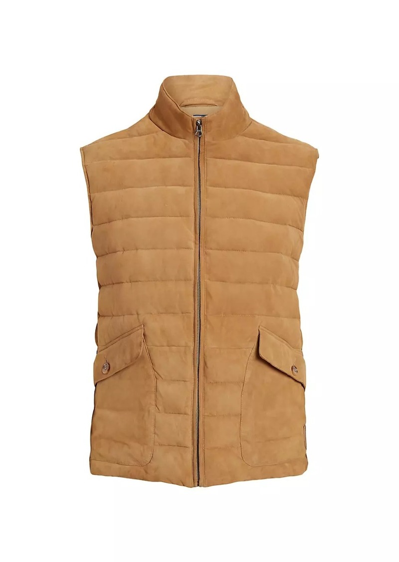 Ralph Lauren Polo Kent Suede Quilted Vest