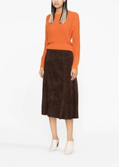 Ralph Lauren: Polo lambskin high-waisted skirt