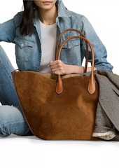 Ralph Lauren: Polo Large Bellport Leather-Trimmed Suede Tote Bag