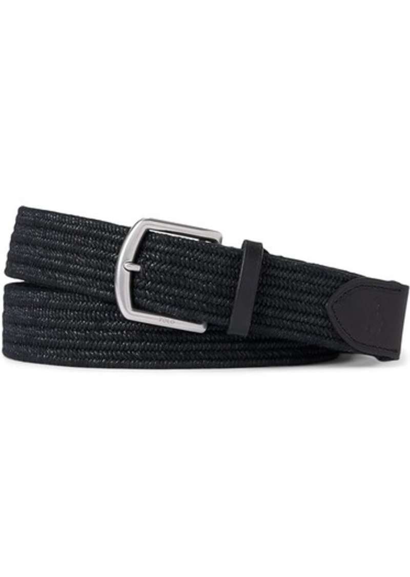 Ralph Lauren Polo Leather-Trim Braided Belt