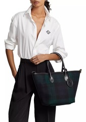 Ralph Lauren: Polo Medium Bellport Plaid Wool Tote Bag