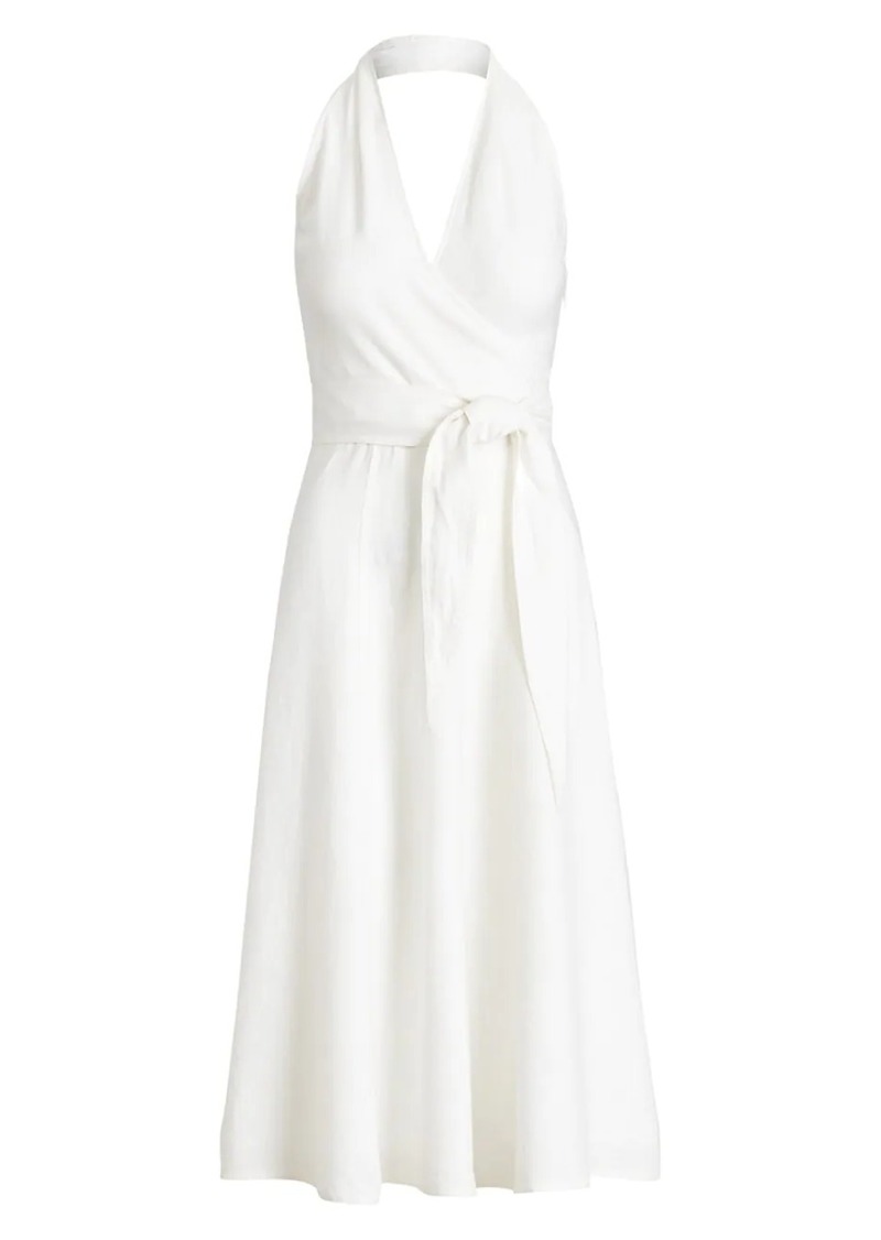 polo ralph lauren linen halter dress