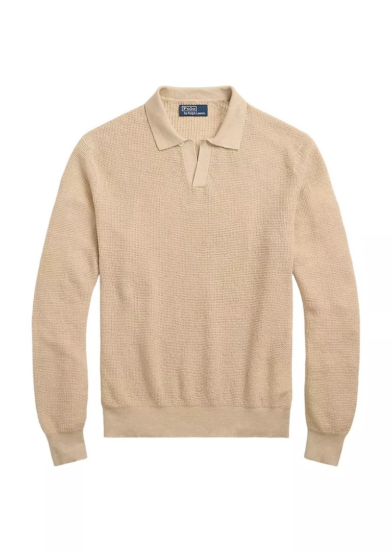 Ralph Lauren Polo Linen Mesh Collared Sweater