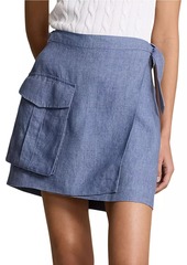 Ralph Lauren: Polo Linen Wrap Cargo Miniskirt
