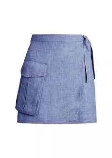 Ralph Lauren: Polo Linen Wrap Cargo Miniskirt