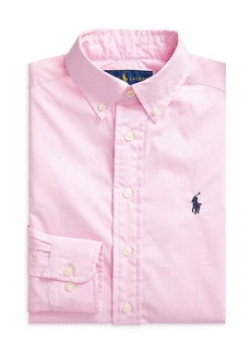 Ralph Lauren: Polo Little Boy's & Boy's Broadcloth Gingham Print Long-Sleeve Dress Shirt