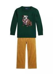 Ralph Lauren: Polo Little Boy's & Boy's Bulldog Intarsia Sweater