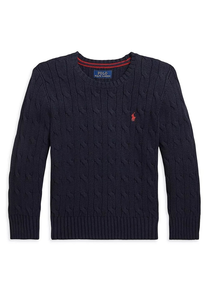 Ralph Lauren: Polo Little Boy's & Boy's Cable-Knit Crewneck Sweater