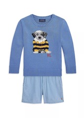 Ralph Lauren: Polo Little Boy's & Boy's Dog Crewneck Sweater