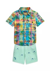 Ralph Lauren: Polo Little Boy's & Boy's Embroidered Twill Shorts