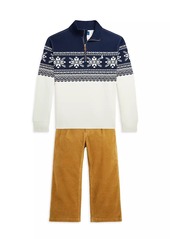 Ralph Lauren: Polo Little Boy's & Boy's Fair Isle Half-Zip Pullover