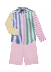 Ralph Lauren: Polo Little Boy's & Boy's Linen Flat Front Shorts