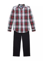 Ralph Lauren: Polo Little Boy's & Boy's Oxford Cotton Plaid Shirt