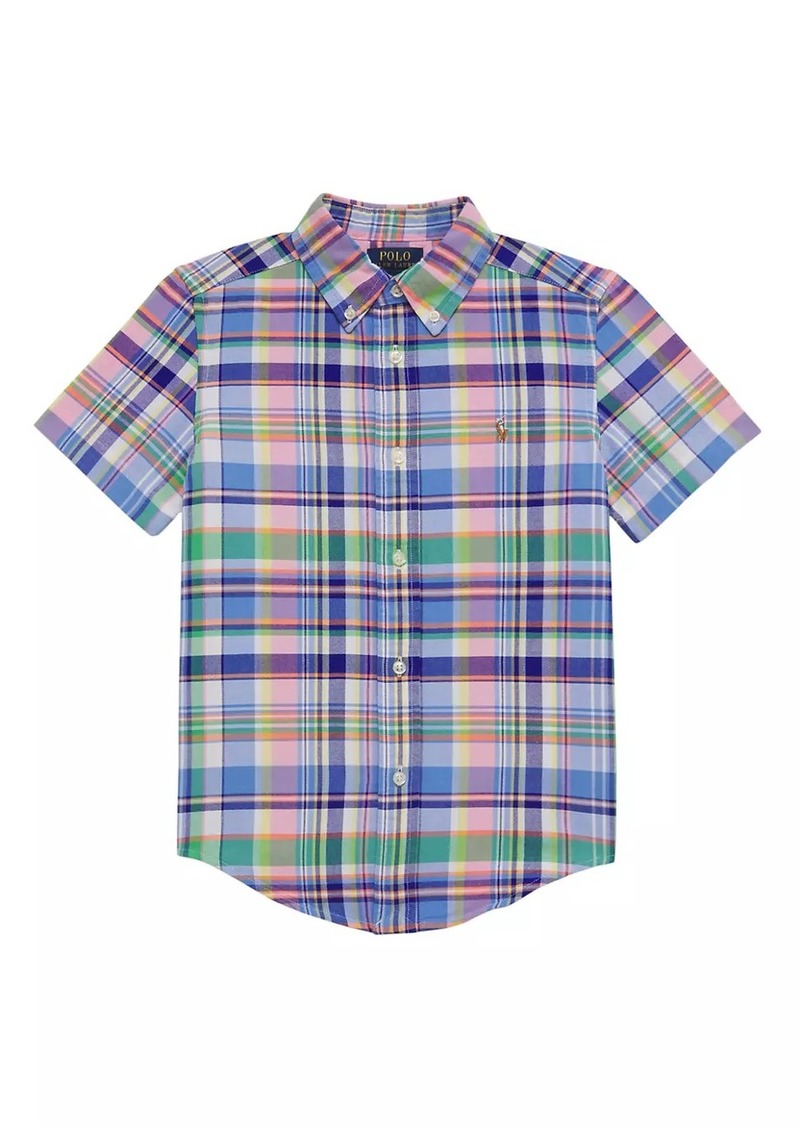 Ralph Lauren: Polo Little Boy's & Boy's Plaid Oxford Short-Sleeve Shirt