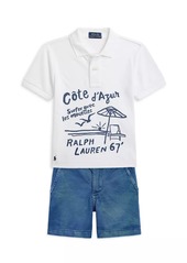 Ralph Lauren: Polo Little Boy's & Boy's Seagull Wave Embroidered Polo Shirt