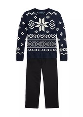 Ralph Lauren: Polo Little Boy's & Boy's Snowflake Fair Isle Crewneck Sweater