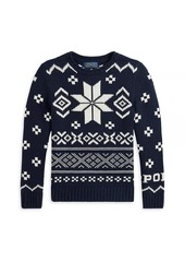 Ralph Lauren: Polo Little Boy's & Boy's Snowflake Fair Isle Crewneck Sweater