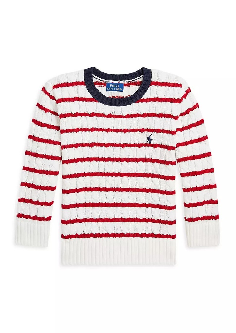 Ralph Lauren: Polo Little Boy's & Boy's Striped Cable-Knit Cotton Sweater