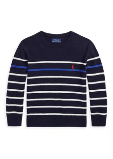 Ralph Lauren: Polo Little Boy's & Boy's Striped Cotton Crewneck Sweater