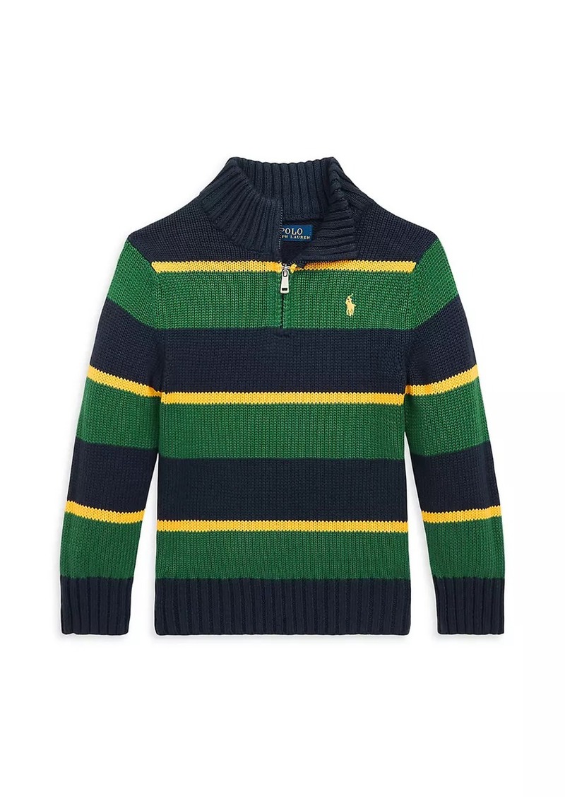 Ralph Lauren: Polo Little Boy's & Boy's Striped Half-Zip Pullover Sweater