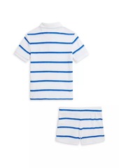 Ralph Lauren: Polo Little Boy's Striped Terry Polo & Shorts Set