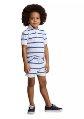 Ralph Lauren: Polo Little Boy's Striped Terry Polo & Shorts Set