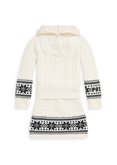 Ralph Lauren: Polo Little Girl's & Girl's 2-Piece Aran Knit Sweater & Skirt Set