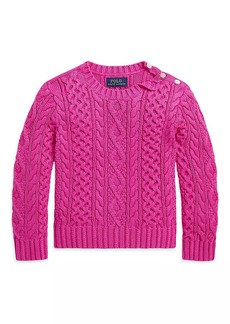 Ralph Lauren: Polo Little Girl's & Girl's Aran-Knit Sweater