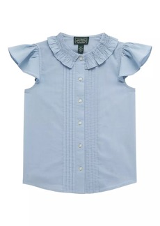 Ralph Lauren: Polo Little Girl's & Girl's Batiste Smock-Collar Shirt