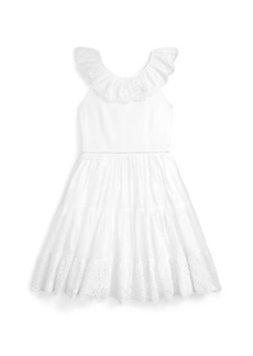 Ralph Lauren: Polo Little Girl's & Girl's Eyelet​Voile Fit-And-Flare Dress