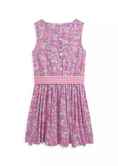 Ralph Lauren: Polo Little Girl's & Girl's Floral Cotton Fit-And-Flare Dress