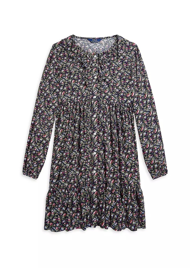 Ralph Lauren: Polo Little Girl's & Girl's Floral Print Ruffled Dress