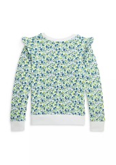 Ralph Lauren: Polo Little Girl's & Girl's Floral Ruffle-Trim Sweatshirt