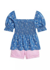 Ralph Lauren: Polo Little Girl's & Girl's Floral Smocked Peplum Top