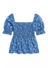 Ralph Lauren: Polo Little Girl's & Girl's Floral Smocked Peplum Top