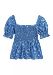 Ralph Lauren: Polo Little Girl's & Girl's Floral Smocked Peplum Top