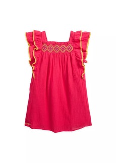 Ralph Lauren: Polo Little Girl's & Girl's Gauze Ruffle-Sleeve Dress