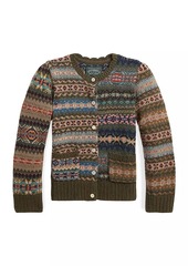 Ralph Lauren: Polo Little Girl's & Girl's Mixed-Pattern Wool-Blend Cardigan