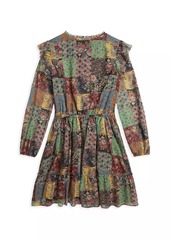 Ralph Lauren: Polo Little Girl's & Girl's Patchwork-Print Chiffon Dress