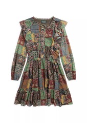 Ralph Lauren: Polo Little Girl's & Girl's Patchwork-Print Chiffon Dress