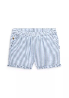 Ralph Lauren: Polo Little Girl's & Girl's Ruffle-Trim Striped Shorts