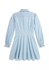 Ralph Lauren: Polo Little Girl's & Girl's Ruffled Chambray Shirtdress