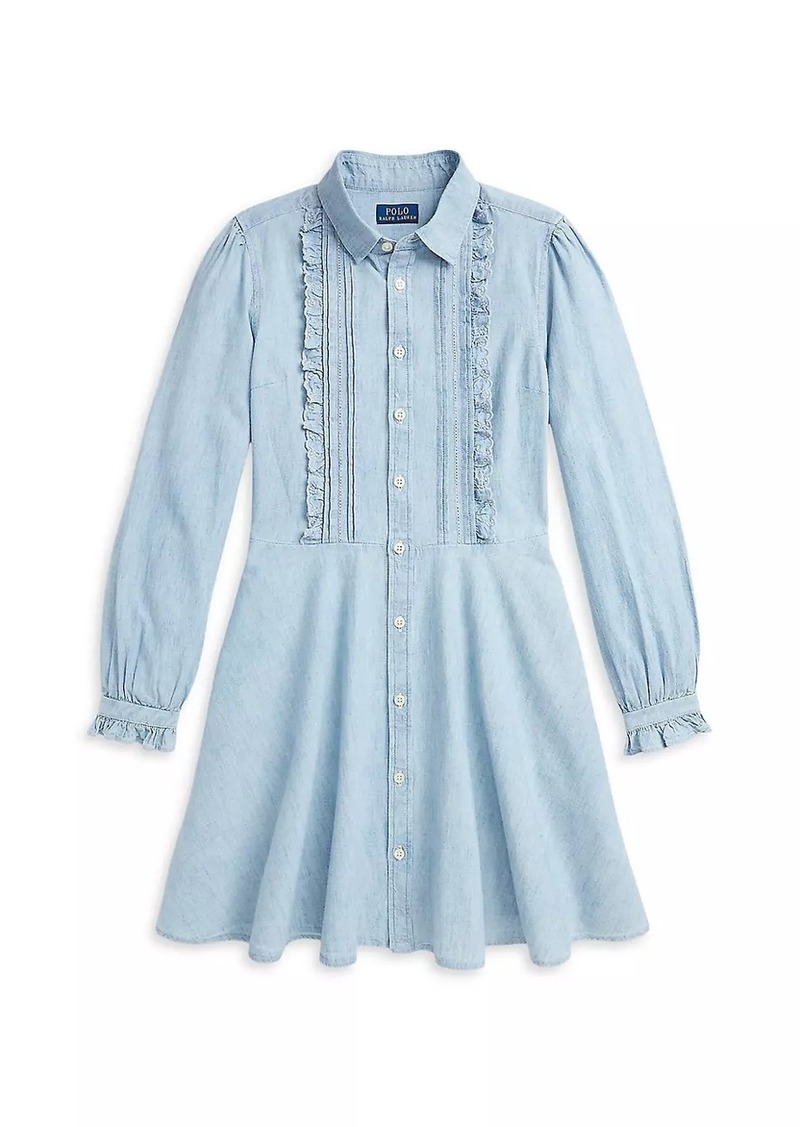 Ralph Lauren: Polo Little Girl's & Girl's Ruffled Chambray Shirtdress