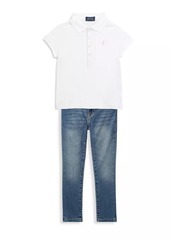 Ralph Lauren: Polo Little Girl's & Girl's Stretch Cotton Polo Shirt