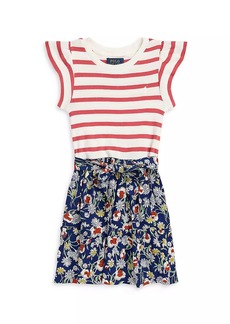Ralph Lauren: Polo Little Girl's & Girl's Striped & Floral Dress