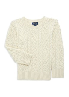 Ralph Lauren: Polo Little Girl's Cable Knit Wool Blend Sweater